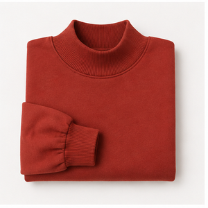 Sudadera Corta de Cuello Alto para Mujer, Color Rojo Escarlata, Personalizada, Antiencogimiento, de Secado Rápido, con Mangas Abullonadas - Product Image 6