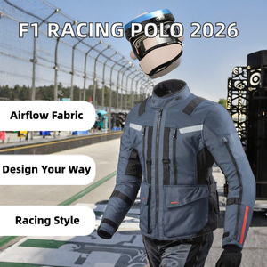 Blouson de moto unisexe respirant et coupe-vent en polyester/nylon 400g à manches longues pour l'automne – Performance Optimale - Product Image 5
