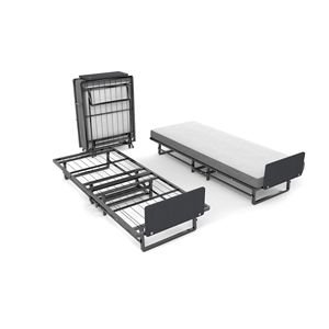 Telaio Letto Pieghevole in Metallo Facile da Riporre e Spostare con Materasso in Schiuma e 4 Ruote per Divani Letto - Product Image 5