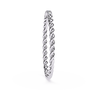 Anillo de Diamantes Trenzados en Oro Blanco, Corte Ovalado, Banda de Eternidad, Joyería de Boda - Product Image 3