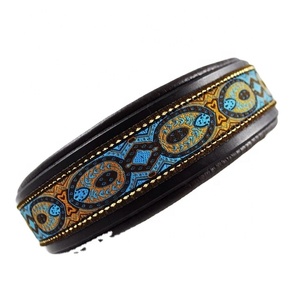 Custom Made 100% Cow Leather Dog Collar Soft <b>Padded</b> Solid Pattern Decoration Available All Sizes Colors Wholesale Manufacturer - Product Image 1
