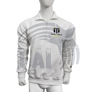 Sudadera con Capucha Personalizada, Bordada, 100% Algodón, Corte Regular, Cuello Redondo, Cierre de Cremallera de un Cuarto, Forrada, Ecológica, para Hombre, Manga Larga, Estilo Urbano - Product Image 3