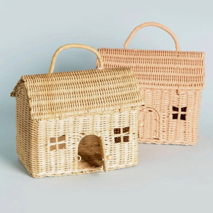 Stylish rattan handbag for little girls handcrafted kids toy bags producer direct price kid <b>basket</b> - Product Image 5