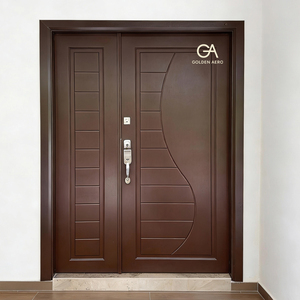 ประตูไม้เนื้อแข็งสำหรับบ้านพักอาศัยรุ่น GA-34L พร้อมแผงด้านข้างสไตล์ร่วมสมัย - Product Image 1