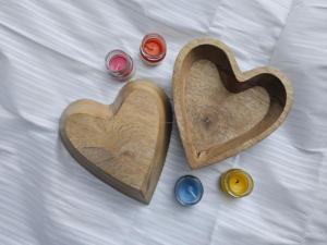 Porte-bougie en bois naturel fait main en forme de cœur pour la Saint-Valentin, décoration de la maison, artisanat CC-WCDB - Product Image 4