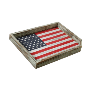 Plateau de service patriotique en MDF laqué écologique pour le Festival Americana, idéal pour les fêtes du Memorial Day et du 4 juillet - Product Image 1