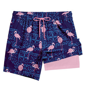 Shorts de bain en toile respirants et imperméables pour hommes, séchage rapide, taille élastique, logo personnalisé, imprimés, haute qualité, vente en gros - Product Image 4