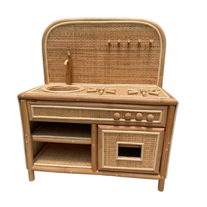 Meilleures ventes : Ensemble de cuisine en rotin et bois pour enfants de 5 à 7 ans, écologique, prix direct usine, en gros - Product Image 2