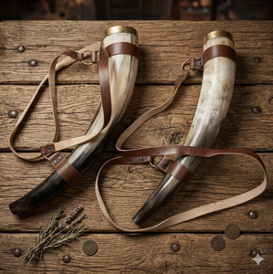 Auténtico Soplador de Cuerno de Buey Vikingo, Tallado a Mano en Cuerno Natural con Correa de Cuero para Uso Ceremonial y en Bares al Mejor Precio - Product Image 1