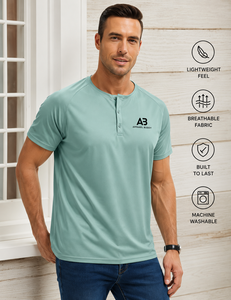 Camiseta de Manga Corta Casual para Hombre, Marca AMY, 100% Algodón, Corte Regular, Lisa, con Logotipo Personalizado al por Mayor - Product Image 6