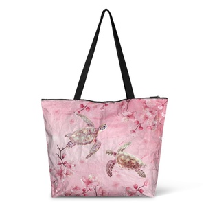 Sac à main pliable et réutilisable pour femme, motif tortue de mer, en papier Dupont, sac à bandoulière pour jeune femme, prix d'usine, faible MOQ, référence 09 - Product Image 1