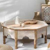 Mesa de Centro de Madera Tallada Vandana Grand Terra (Madera Sólida)