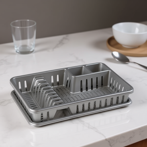 ชั้นวางจานโลหะสีเงินแบบซ้อนได้ 4 ชิ้น สำหรับเก็บจานชามในครัว ดีไซน์ทันสมัย - Product Image 3