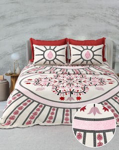 Juego de Ropa de Cama de 3 Piezas, Floral Sansar, Estampado a Mano, Algodón 200 Hilos, Antiácaros, para Todas las Estaciones, Personalizable, Estilo Boho, Artesanía India - Product Image 3