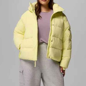 Custom Women's <b>Cropped</b> Shiny <b>Puffer</b> <b>Jacket</b> Hooded Lightweight High Collar Hood Winter Streetwear Outerwear - Product Image 5