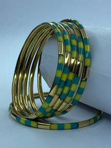 <b>Resin</b> Brass Bangles Supplier Wholesale Distributor-Ethnic Style Party Occasion Women's Jewelry - Product Image 1