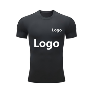 Men's Compression Shirt Short Sleeve Athletic Base <b>Layer</b> Quick Dry Polyester/Cotton Sports T Shirts Workout <b>Tops</b> for Black White - Product Image 3
