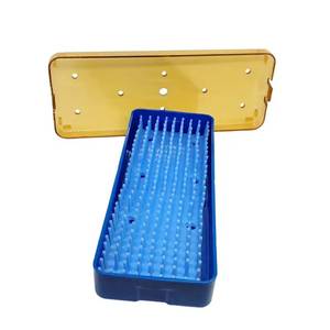 Blue Plastic <b>Needle</b> Holder <b>Case</b> With Yellow Lid Reusable For Laboratory Use - Product Image 5