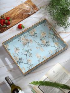 Traditional Wooden Art Tray with Handle for Serving Ethnic Wooden Serving Tray Decorative Platter for Gifting Luxury Wood Meena - Product Image 4