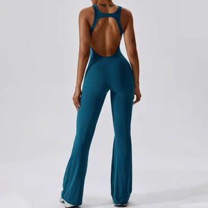 Elegante Mono sin Mangas con Pantalones de Pierna Ancha, Atuendo Formal de Moda para Mujer, Color Sólido, con Cinturón, Tirantes Finos y Espalda Descubierta - Product Image 4