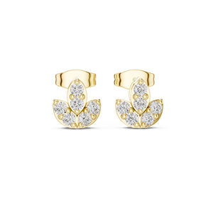 Boucles d'oreilles pour femmes en or blanc 14 carats avec diamants de laboratoire ronds pour un usage quotidien |   Nouveau diamant cultivé - Product Image 3