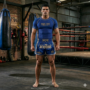 Ensemble short et t-shirt de lutte personnalisé, 100% polyester, respirant, extensible, séchage rapide, vêtements d'entraînement pour arts martiaux et gym, OEM - Product Image 1