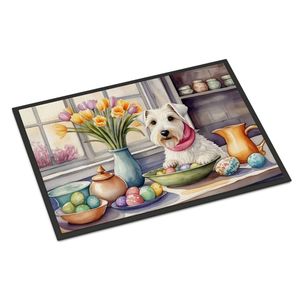 Nouveau extérieur intérieur 18H X 27W antidérapant lavable Low Pile Sealyham Terrier décoration de Pâques paillasson pour entrée ou porte d'entrée - Product Image 1