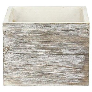 Pine Wood White-Washed Flower Pot Holder | Handcrafted Farmhouse <b>Planter</b> Wholesale - Product Image 4