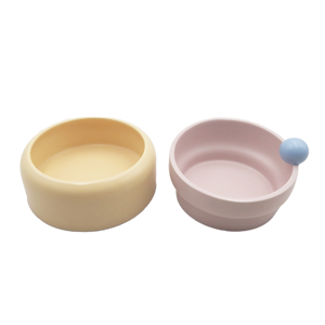 OEM Custom Macaron Color 2-in-1 Ceramic Pet Bowl Set with Cute <b>Ball</b> Handle - Product Image 2