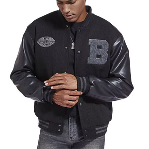 Veste universitaire de haute qualité pour hommes et femmes, broderie en chenille, manches en cuir, veste universitaire personnalisée avec lettres, veste de baseball - Product Image 1