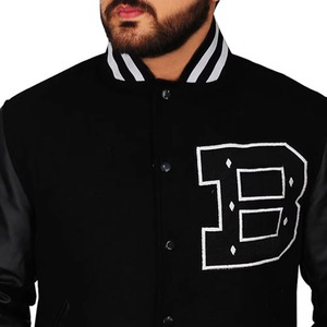 2026 Hot Selling <b>Red</b> <b>Wool</b> Stand Collar Front Logo Men's 100% High Quality Winter Heated Varsity Jacket Low MOQ Jacket - Product Image 6