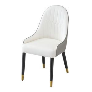 Set di 2 Sedie da Pranzo Moderne in Ecopelle Bianche e Grigie con Gambe in Metallo per Soggiorno, Sala da Pranzo o Sala Ricevimenti - Product Image 3