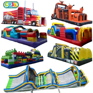 Outdoor Giant Adult Sportspiele Aufblasbares Wasser 5K Race Bouncer Hindernis parcours Slide Bounce House