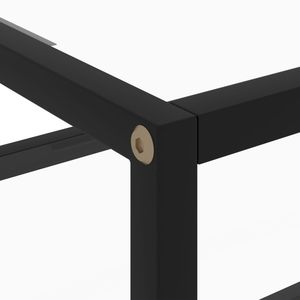 Table console avec plateau en verre trempé noir transparent et structure en acier thermolaqué - Product Image 4