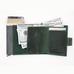 [Best Deal] Top Quality Castello Crazy Horse Leather <b>RFID</b> Aluminum Card Case Smart <b>Wallet</b> Men's Slim 9 Colors - Product Image 5