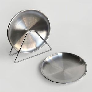 Superior Round Stainless Steel <b>Drink</b> <b>Coasters</b> With Non Slip Base <b>For</b> Long Lasting Table Protection And Style - Product Image 3