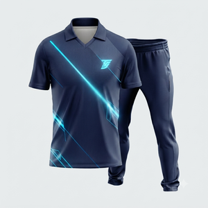 Uniforme de cricket unisexe personnalisé, imprimé par transfert thermique, sublimé, taille élastique, col rond/col en V, manches courtes, séchage rapide, respirant - Product Image 5