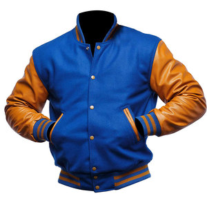<b>Top</b> Quality <b>Leather</b> Sleeves Letterman Jacket For Men Custom Design Street Wear Men <b>Leather</b> Sleeves Letterman Jacket - Product Image 1