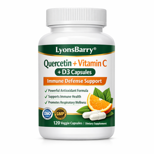 Cápsulas Antioxidantes de Quercetina + Vitamina C + D3, Apoyo e Inmunidad, 100 Unidades, Marca Privada OEM, GMP - Product Image 1