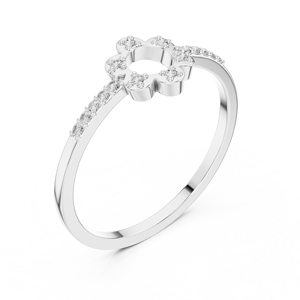 14K Silver Diamond <b>Ring</b> Party Wear Jewelry with <b>CZ</b> Stones - Product Image 5