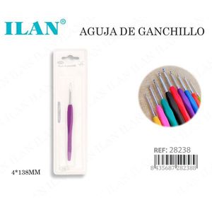 Crochet à crochetage Ilan 4 mm 138 mm avec manche souple pour le tricot et les travaux manuels - Product Image 3