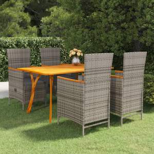 Conjunto de Comedor Grande con Muchos Asientos, Conjunto de Jardín de Madera de Acacia Sólida Gris - Product Image 1