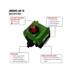 Industrial Radio Remote Control for Crane Hoist and Winch, Single Speed, 100 240VAC, JEICO JREMO 6K G, Made in Korea maintenance - Product Image 3