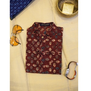 Exclusive Blue Printed Cotton Fashion <b>Shirt</b> for Men Designer <b>Geometric</b> Pattern Full Sleeve Comfortable Smart Wear <b>Shirt</b> - Product Image 3