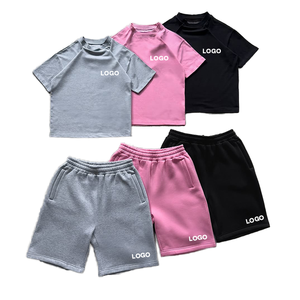 Ensemble t-shirt et short pour homme, t-shirt col rond, short de sport à taille élastique, deux pièces, vêtements de sport décontractés d'été - Product Image 1