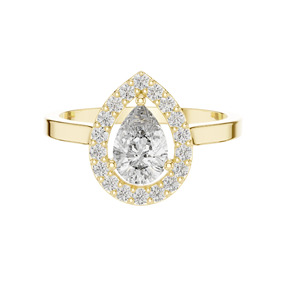 แหวนเพชรทรงลูกแพร์ ดีไซน์คลาสสิค ทองคำแท้ 18K เพชรเพาะเลี้ยง ความใสระดับ ICI รับรองโดย ICI สำหรับผู้หญิง สวมใส่ในโอกาสหมั้น - Product Image 3