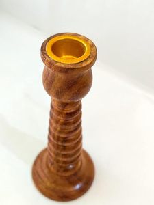 Handmade Brown Wooden Round Candle <b>Holder</b> Pillar Stand <b>Tealight</b> Candlestick for Home Wedding Garden Decor - Product Image 4