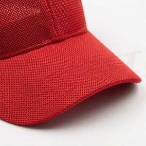 Casquette de baseball classique rouge vif à dos en maille, ajustable, respirante, protection, article tendance, unique pour homme - Product Image 4