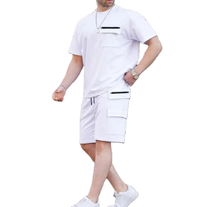 <b>Men's</b> Lime Green Casual Short Sleeve T-Shirt With Shorts Set Breathable Solid Color Crew Neck Drawstring Waist Summer Wear - Product Image 6
