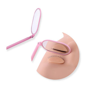 Miroir cosmétique mural personnalisé en acier inoxydable plaqué or de qualité salon professionnelle, outil de vérification des cils pour la beauté - Product Image 4